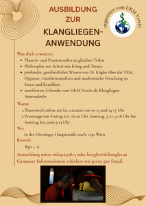 Flyer Klangliegen-Anwendung Ausbildung mit Dr. Gerhard Kögler Rückseite Flyer Klangliegen-Anwendung Ausbildung mit Dr. Gerhard Kögler Rückseite